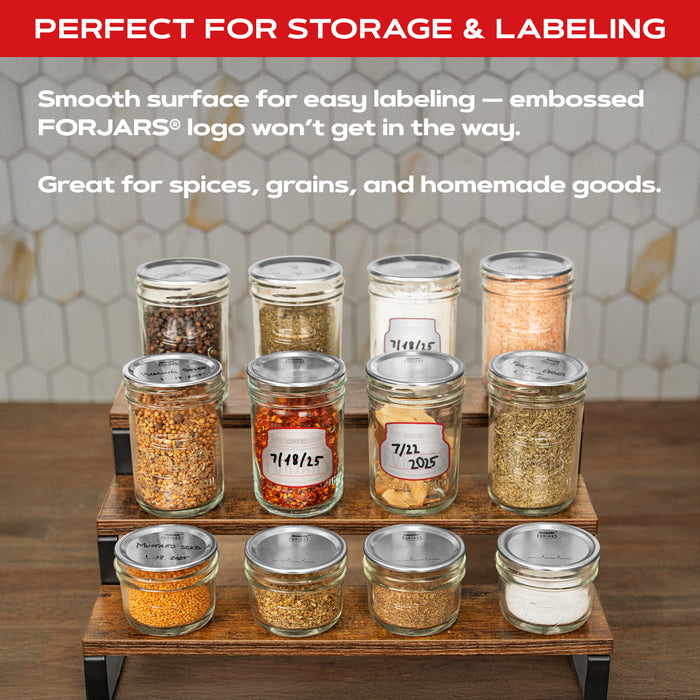FORJARS® Premium Mason Jars – 16 oz (12-Pack) | Regular Mouth Glass Canning Jars