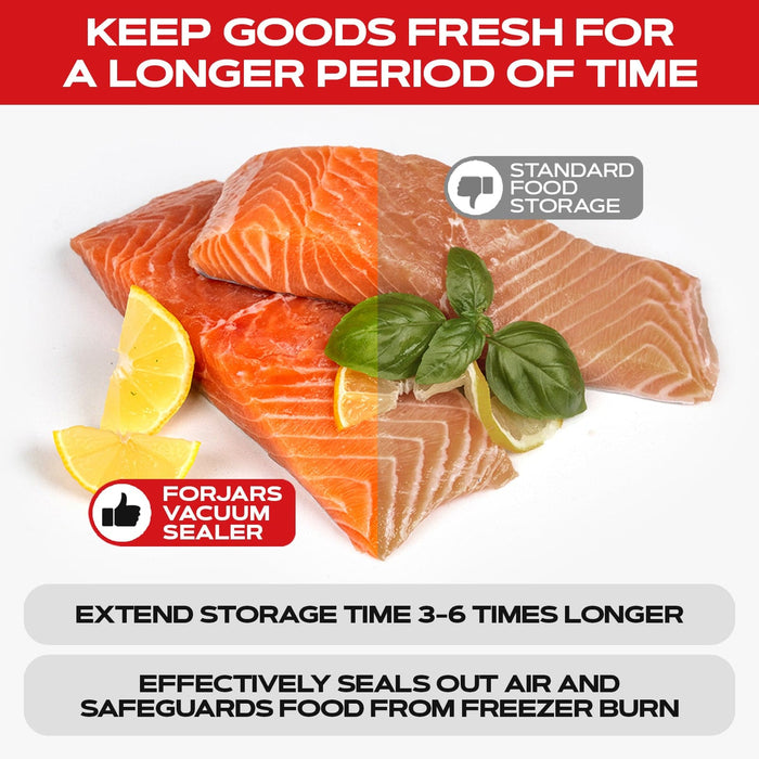 Forjars® 200 Count 6x9 Vacuum Sealer Bags - Textured on Both Sides, 7.5 Mil Thickness