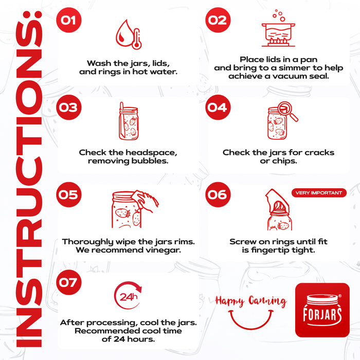 FORJARS® Premium Mason Jars – 16 oz (12-Pack) | Regular Mouth Glass Canning Jars