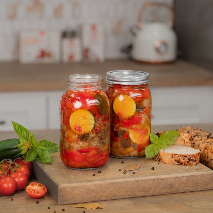 FORJARS® Premium Mason Jars – 16 oz (12-Pack) | Wide Mouth Glass Canning Jars